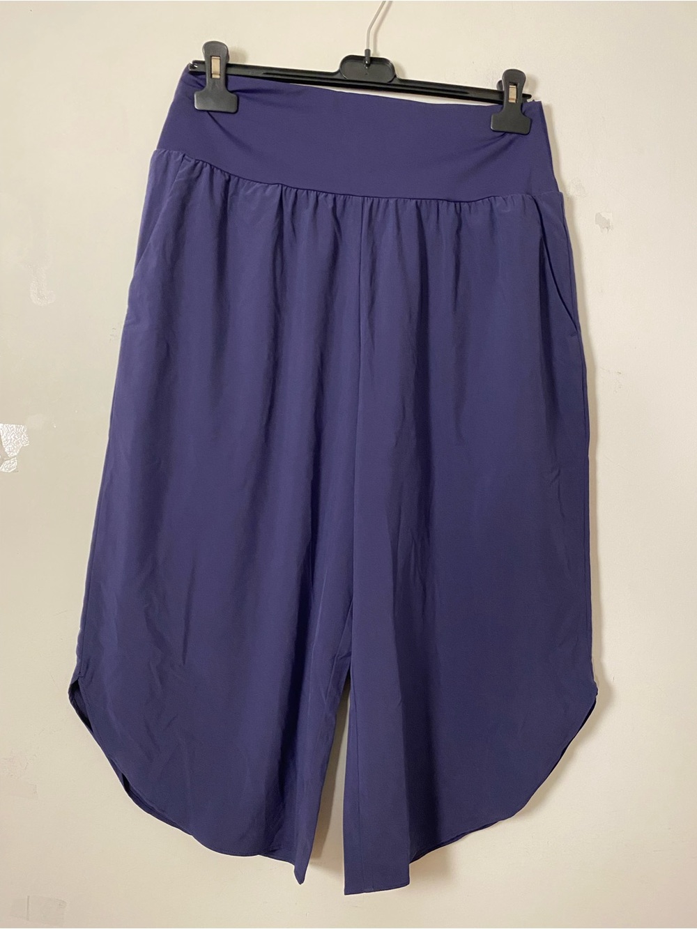 Halara Purple wideleg Capris pant with Flowing Silhouette